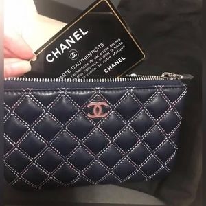 Chanel o case zip pouch wallet bag